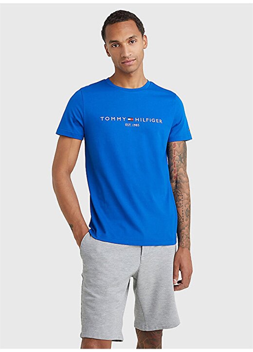 Tommy Hilfiger Mavi Erkek T-Shirt 1