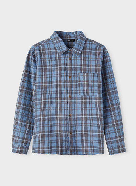 Lmtd Kareli Mavi Erkek Çocuk Gömlek NLMROJO LS CHECK SHIRT 1