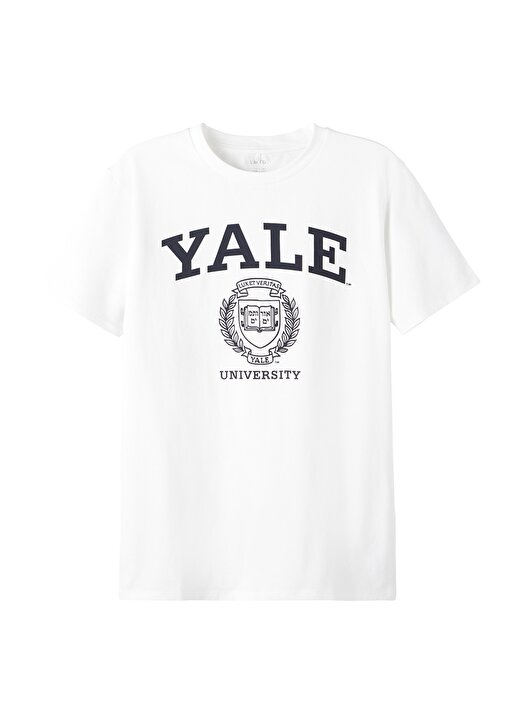 Lmtd Beyaz Erkek Çocuk O Yaka Kısa Kollu Baskılı T-Shirt NLNALFI UNIVERSITY SS TOP PARK 1