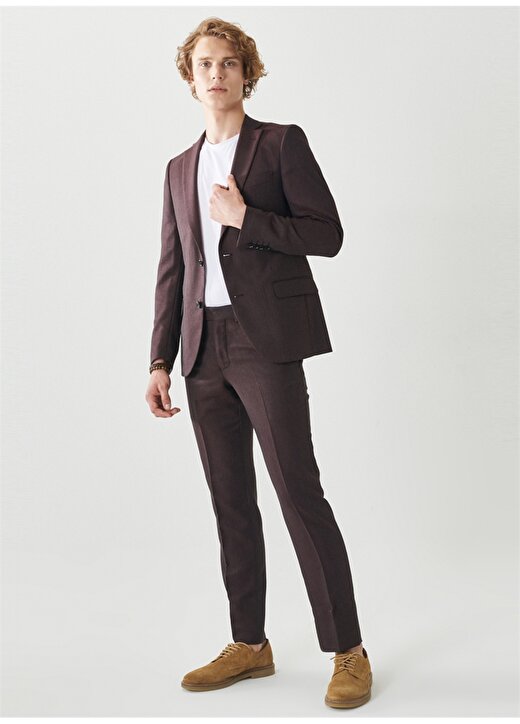 Altınyıldız Classics Normal Bel Extra Slim Bordo - Gri Erkek Takım Elbise 4A3022200032 2