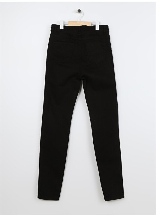 Koton Normal Bel Dar Paça Skinny Fit Siyah Kadın Denim Pantolon 3WAL40027MD 2