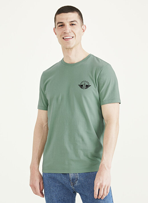 Dockers Slim Fit Yeşil Erkek Logo T-Shirt A1103-0133 1