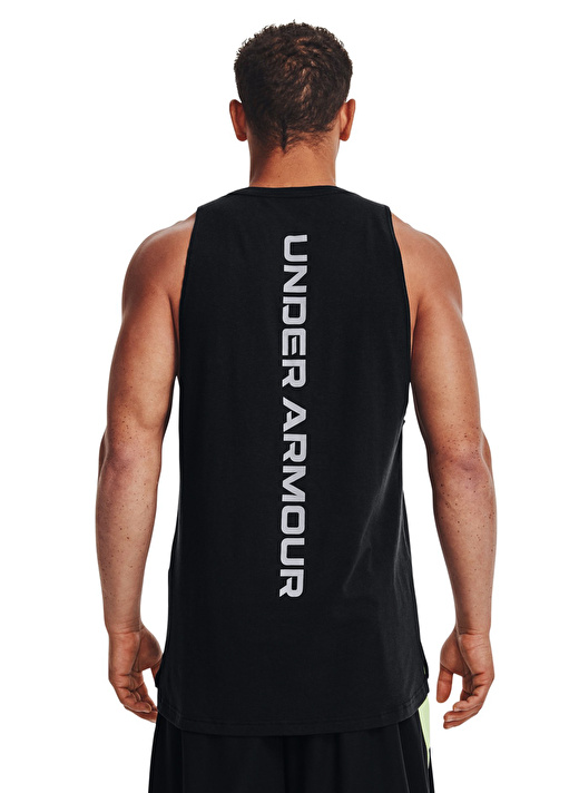 Under Armour Siyah - Gri Erkek Yuvarlak Yaka Atlet 1361901 UA BASELINE COTTON TANK  4