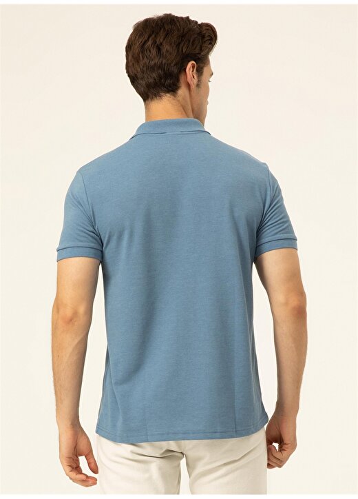 Süvari Armürlü Mavi Melanj Erkek Polo T-Shirt TS1014000251 4