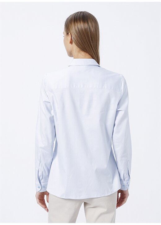 U.S. Polo Assn. Gömlek Yaka Düz Mavi Kadın Gömlek CRISCOLOR022K 4
