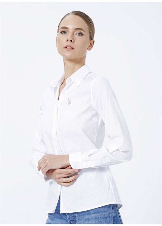 U.S. Polo Assn. Gömlek Yaka Beyaz Kadın Gömlek SALY022K 1