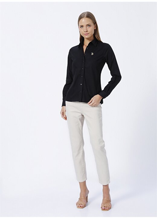 U.S. Polo Assn. Gömlek Yaka Siyah Kadın Gömlek SALY022K 2