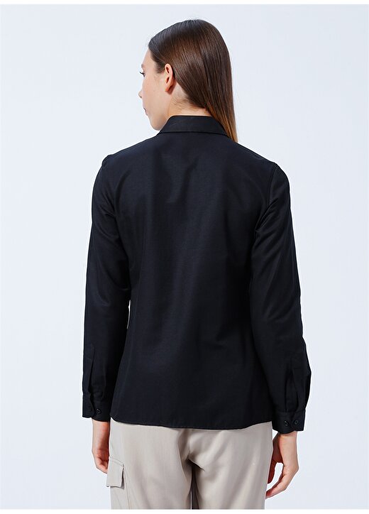 U.S. Polo Assn. Gömlek Yaka Düz Siyah Kadın Gömlek WOX022K 4