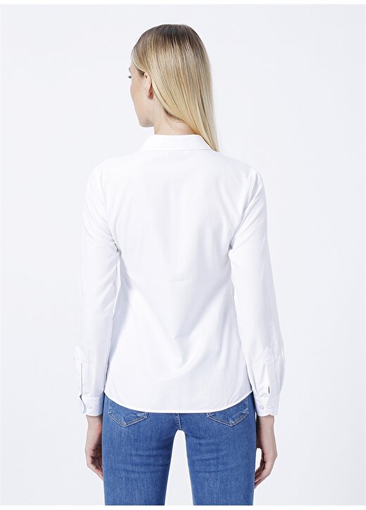 U.S. Polo Assn. Gömlek Yaka Düz Beyaz Kadın Gömlek WOXCOLOR022K 4
