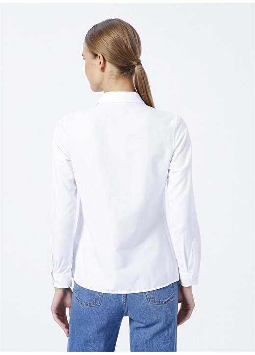 U.S. Polo Assn. Gömlek Yaka Düz Beyaz Kadın Gömlek WOX022K 4