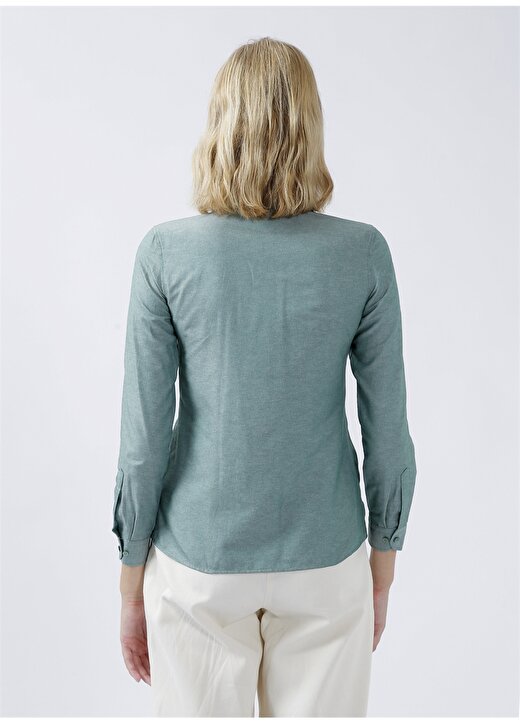 U.S. Polo Assn. Gömlek Yaka Düz Yeşil Kadın Gömlek WOXCOLOR022K 4