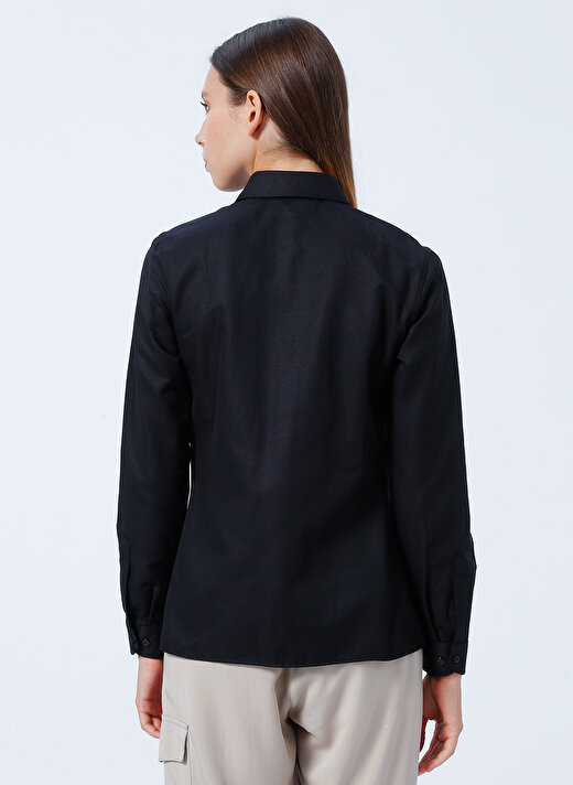U.S. Polo Assn. Gömlek Yaka Düz Siyah Kadın Gömlek WOXCOLOR022K 4
