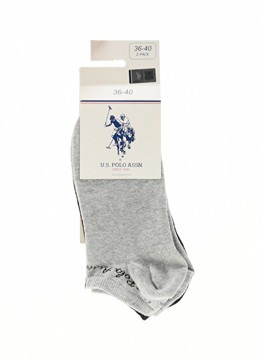 U.S. Polo Assn. Gri Kadın Çorap 2'Lİ PAKET CORASK22-2 1