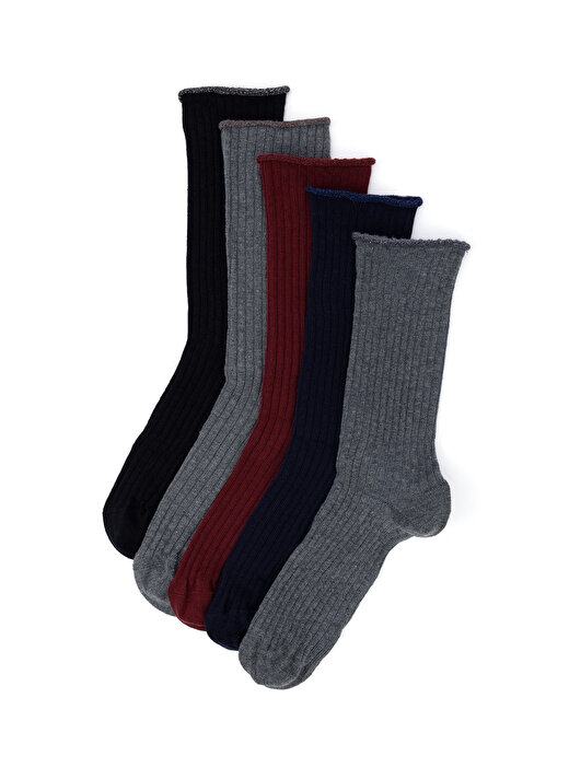 U.S. Polo Assn. Lacivert Kadın Çorap 5'Lİ PAKET OVER-SK22 1