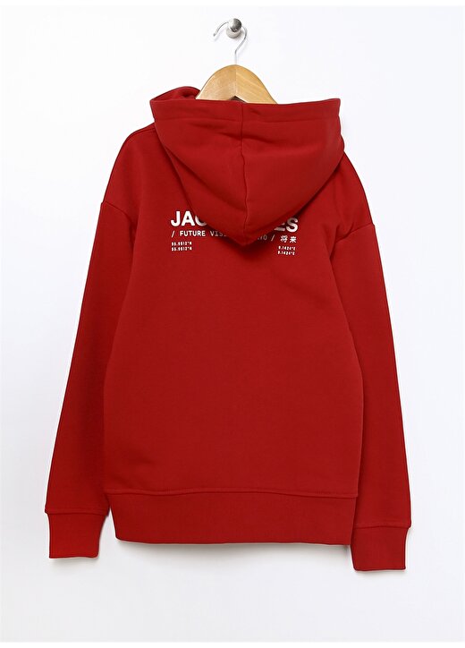 Jack & Jones Kırmızı Erkek Çocuk Kapüşonlu Uzun Kollu Baskılı Sweatshirt JCOMONO VISION SWEAT HOOD JNR 2