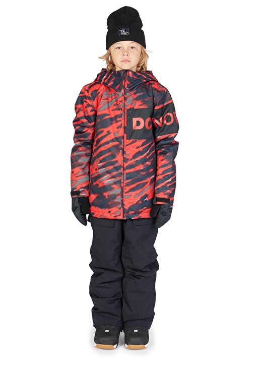 Dc Kırmızı Erkek Çocuk Kapüşonlu Uzun Kollu Desenli Kayak Montu ADBTJ03015 PROPAGANDA YOUTH JACKET 2