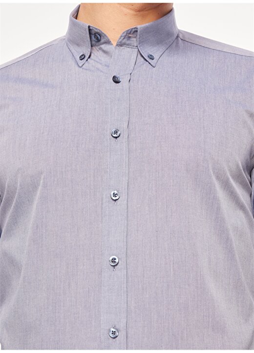 Altınyıldız Classics Slim Fit Düğmeli Yaka Lacivert Erkek Gömlek 4A2000000052 4