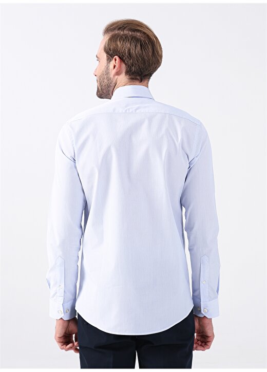Altınyıldız Classics Slim Fit Düğmeli Yaka Beyaz - Mavi Erkek Gömlek 4A2023100115 4