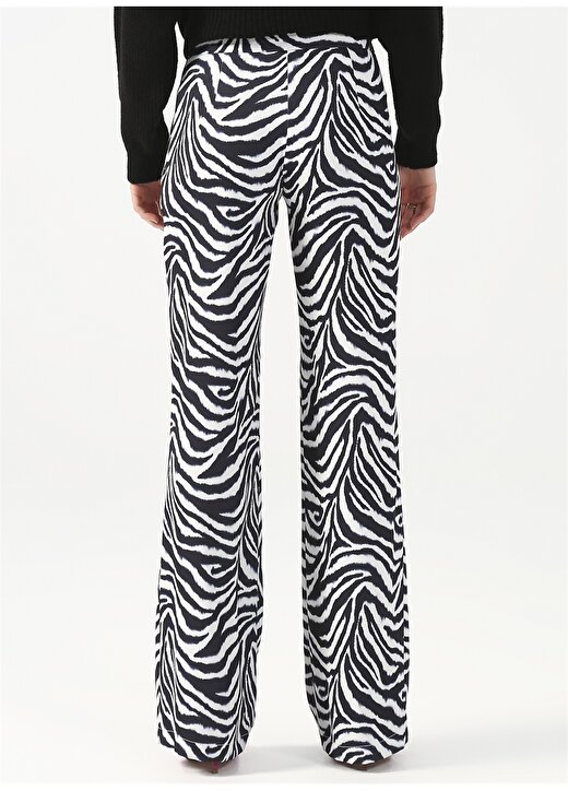 Fabrika Siyah - Beyaz Kadın Desenli Pantolon YMN-28 4