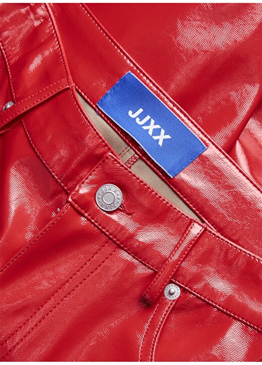 JJXX Kırmızı Kadın Deri Görünümlü Pantolon 12201557 3