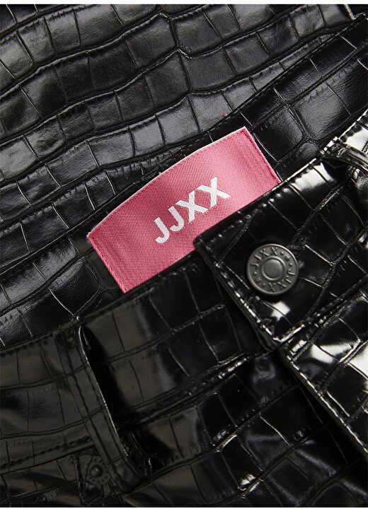 JJXX Siyah Kadın Deri Görünümlü Pantolon 12201557 3