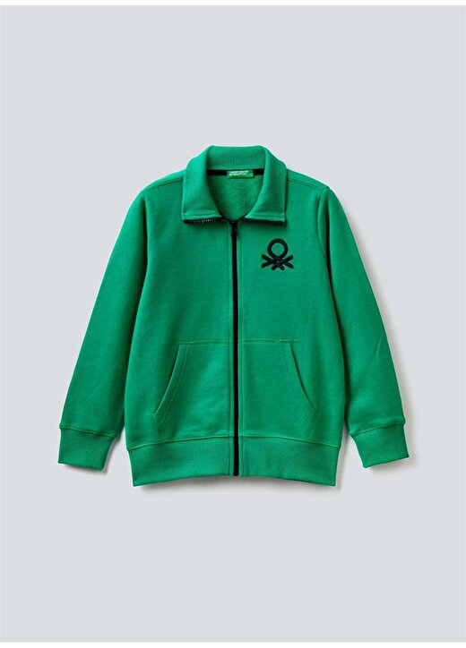 Benetton Yeşil Erkek Çocuk Dik Yaka Sweatshirt 3J68C501B 108 1