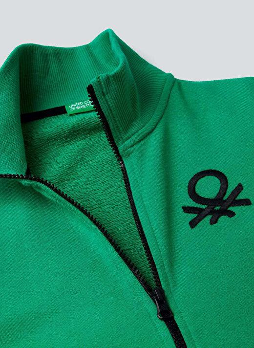 Benetton Yeşil Erkek Çocuk Dik Yaka Sweatshirt 3J68C501B 108     2