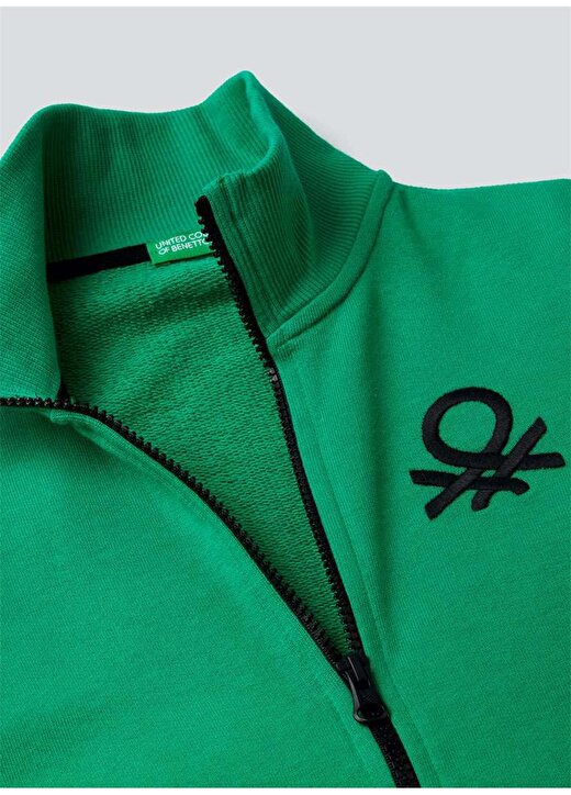 Benetton Yeşil Erkek Çocuk Dik Yaka Sweatshirt 3J68C501B 108 2