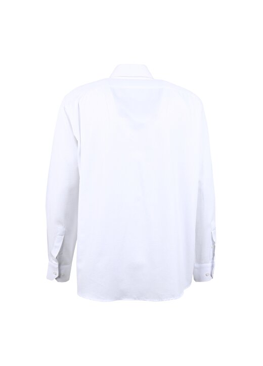 Süvari Regular Fit Klasik Yaka Armürlü Beyaz Erkek Gömlek GM2025000211 2
