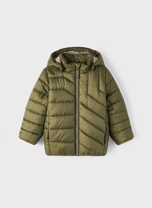 Name İt Haki Erkek Bebek Fermuarlı Uzun Kollu Düz Mont NMMMAXON JACKET  PB   2