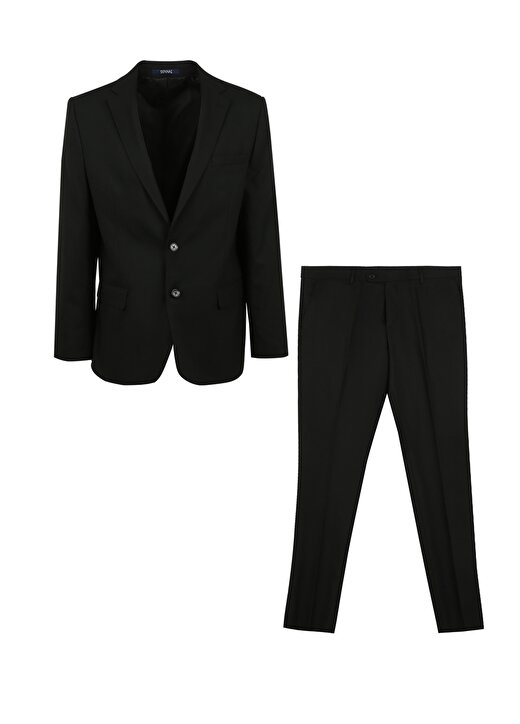 Süvari Normal Bel Regular Fit Siyah Erkek Takım Elbise TK1000400357 1
