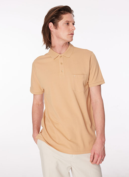 Fabrika Comfort Düz Deve Tüyü Erkek Polo T-Shirt CM NOBRO K CEPLI 1