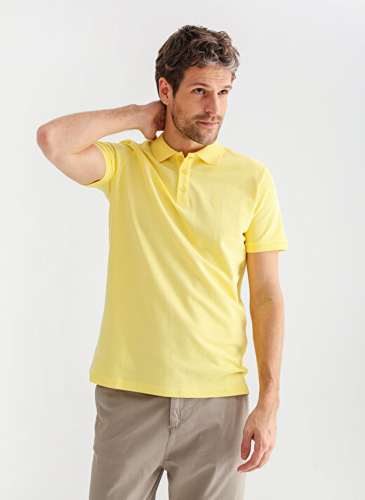 Fabrika Comfort Düz Sarı Erkek Polo T-Shirt CM NOBRO K CEPSIZ 1