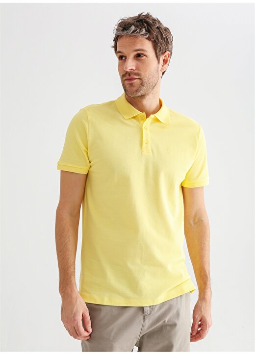 Fabrika Comfort Polo Yaka Düz Sarı Erkek T-Shirt CM NOBRO K CEPSIZ 2