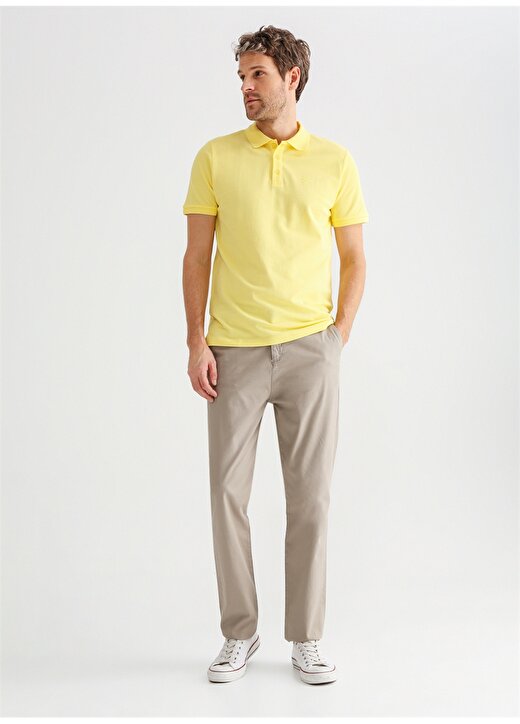 Fabrika Comfort Polo Yaka Düz Sarı Erkek T-Shirt CM NOBRO K CEPSIZ 4