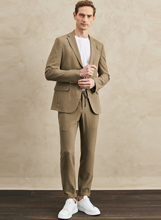 Altınyıldız Classics Normal Bel Slim Fit Haki Erkek Takım Elbise 4A3022200005 3