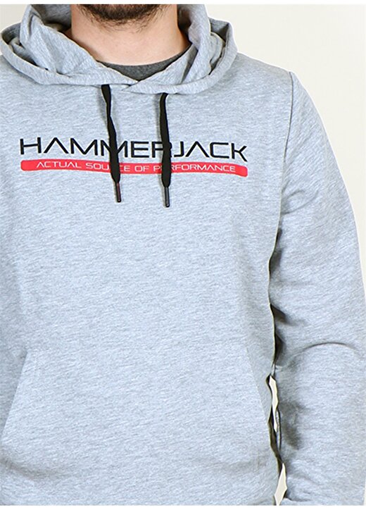 Hammer Jack U Yaka Gri Erkek Sweatshırt 602 T77-EARMAN ERKEK KAPUSONLU SWEA 2