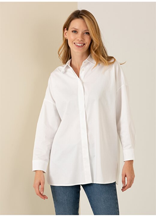 Pierre Cardin Gömlek Yaka Beyaz Kadın Gömlek LISA 3