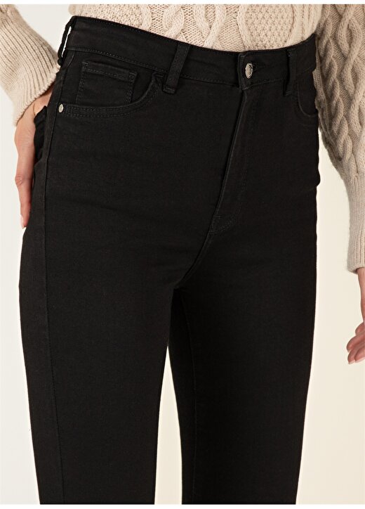 Pierre Cardin Yüksek Bel Dar Paça Skinny Fit Siyah Kadın Denim Pantolon PRES-BLACK 4
