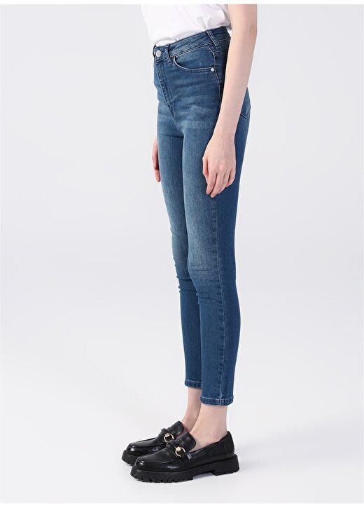 Pierre Cardin Yüksek Bel Dar Paça Skinny Fit Mavi Kadın Denim Pantolon PRES-BLUE 3