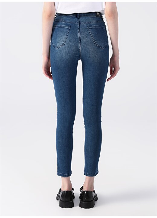 Pierre Cardin Yüksek Bel Dar Paça Skinny Fit Mavi Kadın Denim Pantolon PRES-BLUE 4