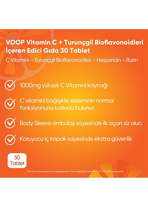 Voop Vitamin C + Turunçgil Bioflavonoid 3