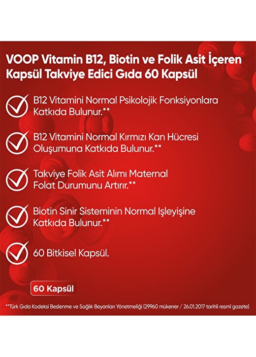 Voop B12, Biotin, Folik Asit Kapsül 3