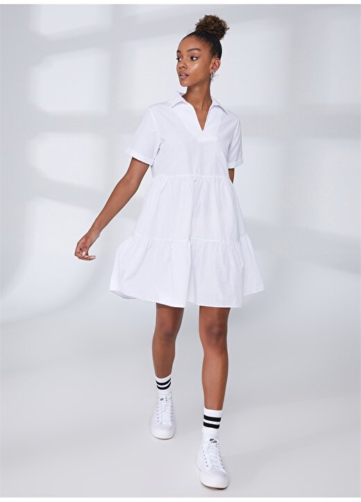 Aeropostale Kadın Mini Standart Beyaz Elbise ISABEL-Y 1