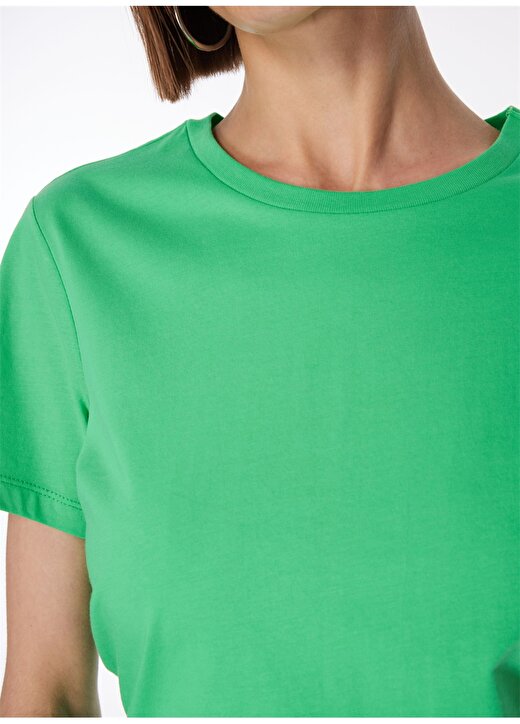 Fabrika Yeşil Kadın Bisiklet Yaka Basic T-Shirt TENGIZ 4