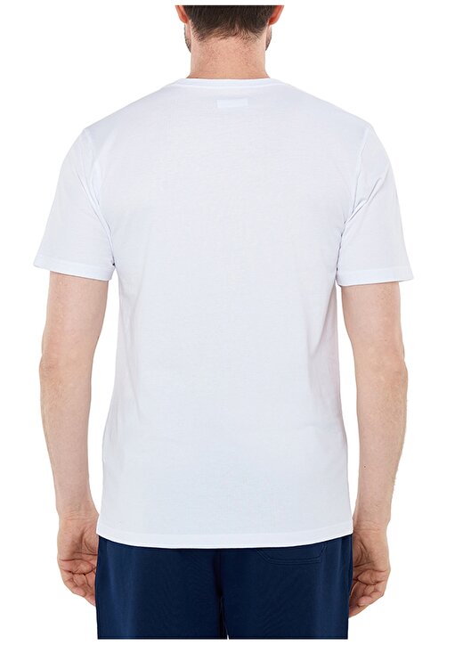 Columbia O Yaka Düz Beyaz Erkek T-Shirt CS0282 CSC M BASIC SM LOGO BRUSHED 2