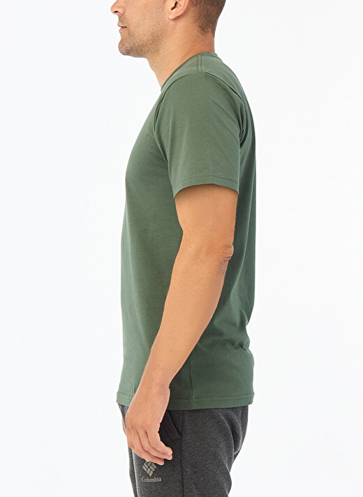 Columbia O Yaka Düz Yeşil Erkek T-Shirt CS0282 CSC M BASIC SM LOGO BRUSHED 3
