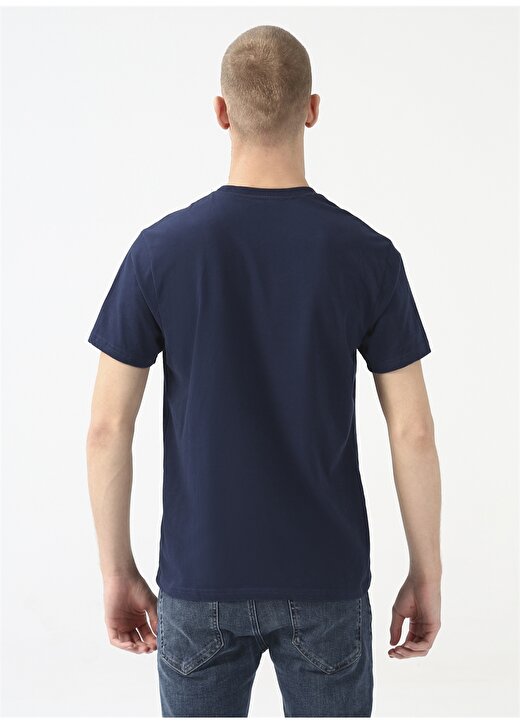 Columbia O Yaka Düz Koyu Lacivert Erkek T-Shirt CS0282 CSC M BASIC SM LOGO BRUSHED 4
