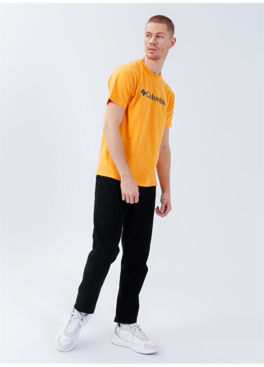Columbia O Yaka Baskılı Sarı Erkek T-Shirt CS0287 CSC M BASIC BIG LOGO BRUSHED 2