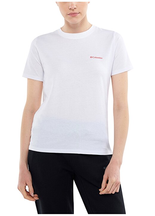 Columbia Beyaz Kadın O Yaka T-Shirt CS0301 CSC W BASIC SM LOGO SS TEE 1